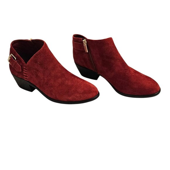 Vince Camuto Womens Red Ankle Booties Size 7.5 - Picture 1 of 7